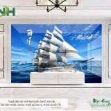 Catalog 10 mẫu tranh 3D dán tường thuyền biển phòng khách