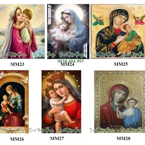 Top 06 mẫu Tranh 3D Đức Mẹ bồng Chúa Maria TCV6