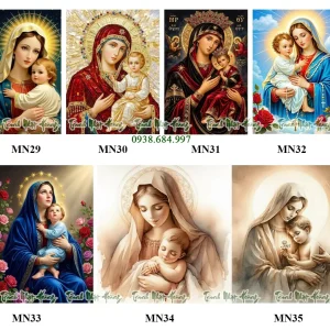 Top 06 mẫu Tranh 3D Đức Mẹ bồng Chúa Maria TCV8