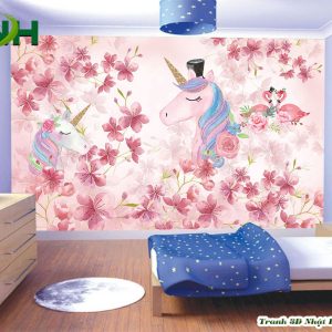 Tranh 3D phòng bé gái TP138