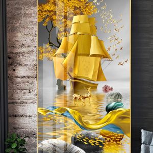 10 mẫu tranh 3D tráng gương con Thuyền V2