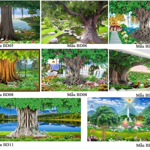 mẫu tranh cây bồ Đề td3d378