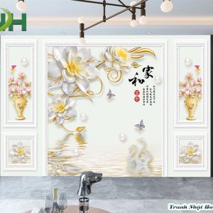 Tranh vải 3D phòng khách mẫu TP116