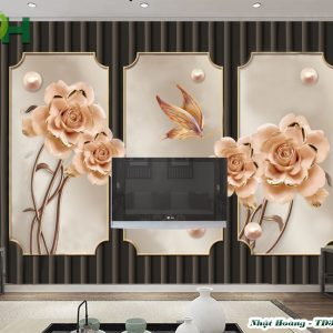 Tranh 3D dán tường tivi TD3D43