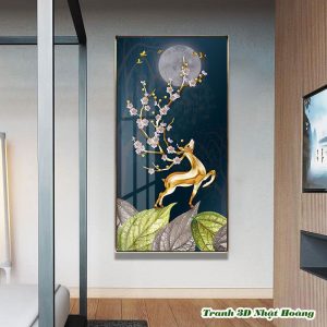 Tổng 10 mẫu tranh 3D treo tường con Hươu M8