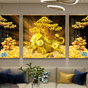 Tranh 3D con Trâu TD3D398