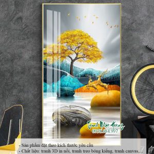 Tổng 10 mẫu tranh 3D con Hươu treo tường M14