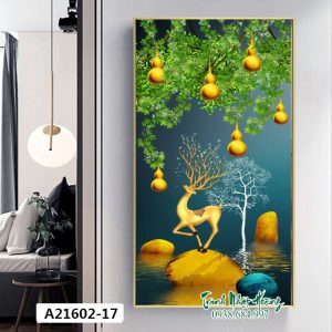 Tổng 10 mẫu tranh 3D treo tường con Hươu M17