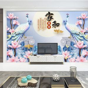 Catalog 12 mẫu tranh dán sau Tivi phòng khách V1