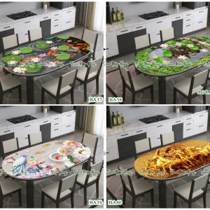 Tổng 04 mẫu tranh dán mặt bàn kính 3D 888