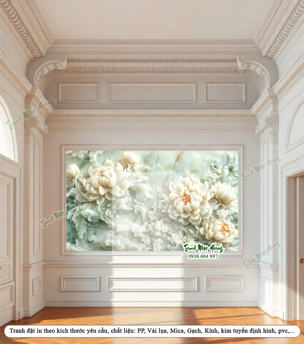 tranh 3d hoa cúc dán tường