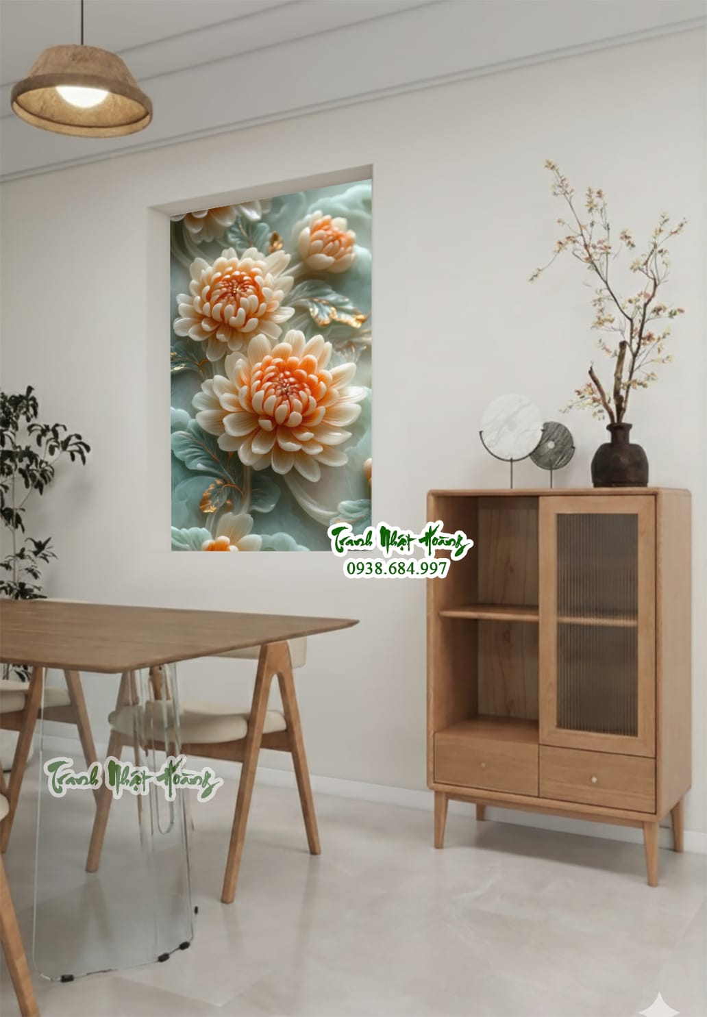 tranh dán tường 3d hoa cúc